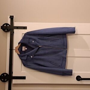 Old Navy Faux Suede Periwinkle Moto Jacket Large